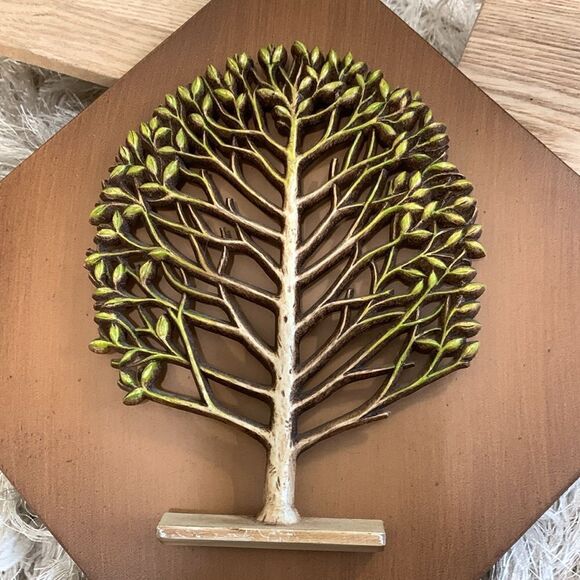 Vintage Syracuse Ornamental Co 4 Season Tree Wall Art Faux Wood Mid Century - Picture 8 of 17